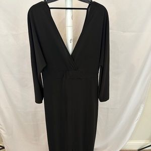 VENUS Black Low V Maxi Dress